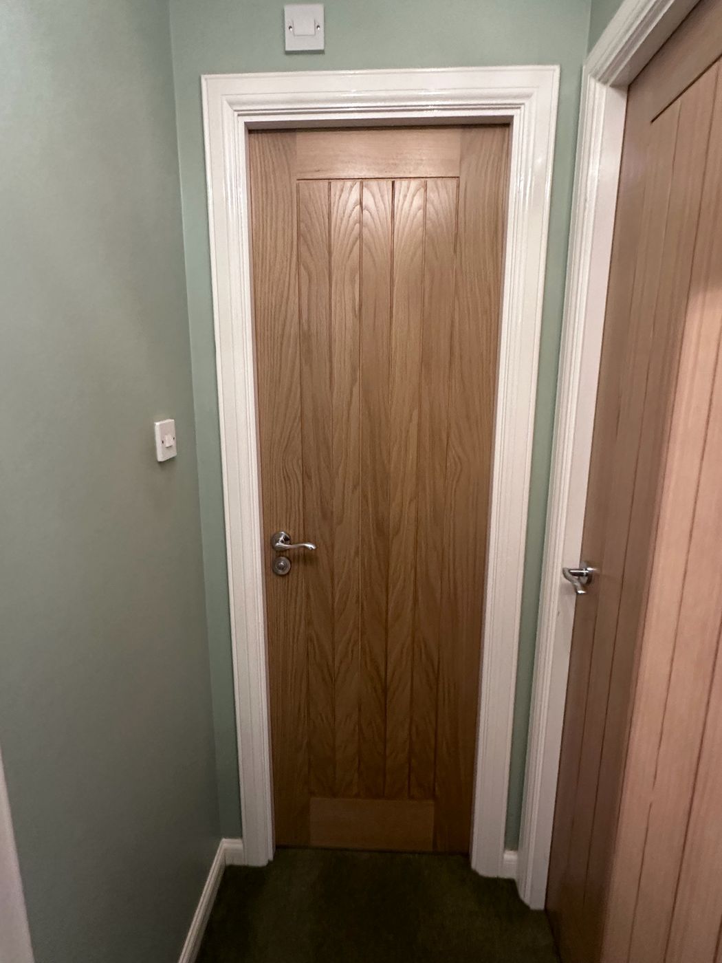 Oak door with grey interior finish